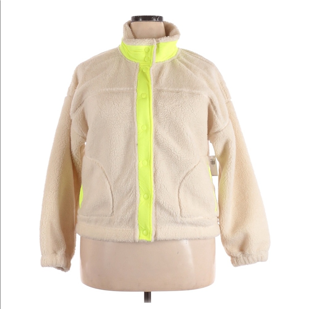 Old Navy Sherpa Jacket with Neon Accents